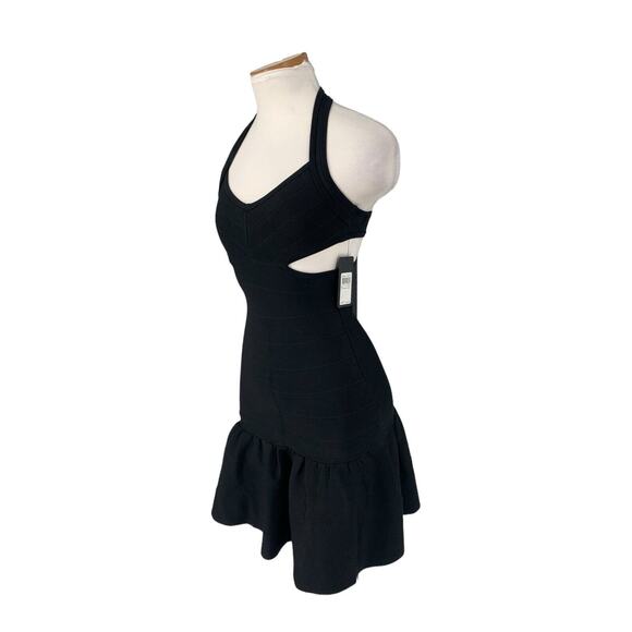 Guess Sweater Mirage Cut Out Bandage Black Dress W41K0IZ0HR0 NWT $138 XS - Picture 4 of 11